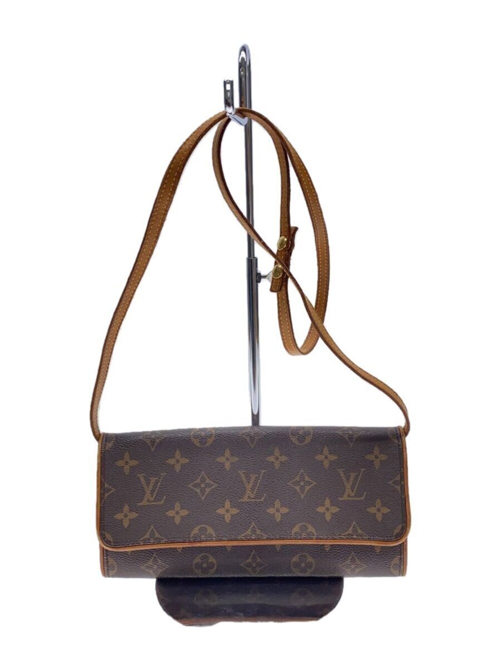 LOUIS VUITTON Pochette Twin Monogram Canvas Brown